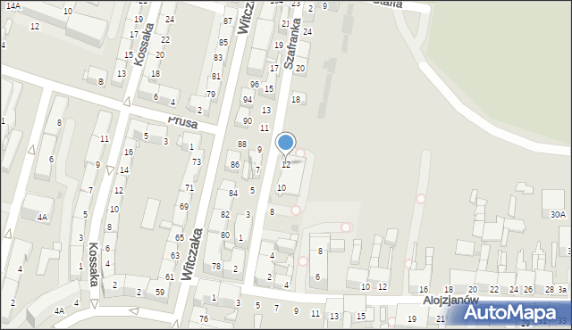 Bytom, Szafranka Józefa, ks., 12, mapa Bytomia