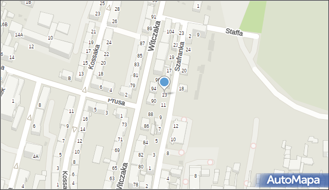 Bytom, Szafranka Józefa, ks., 13, mapa Bytomia