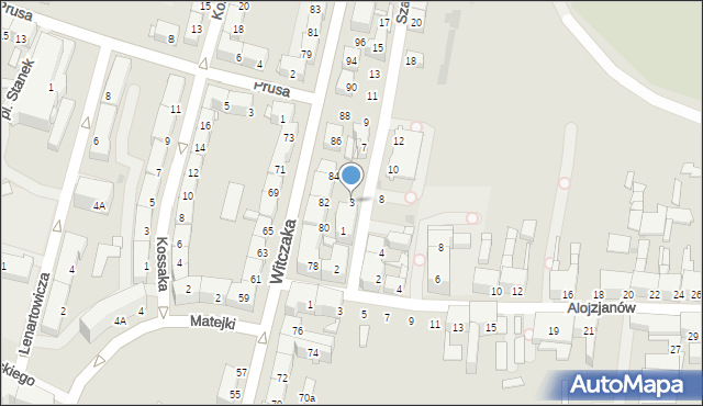 Bytom, Szafranka Józefa, ks., 3, mapa Bytomia