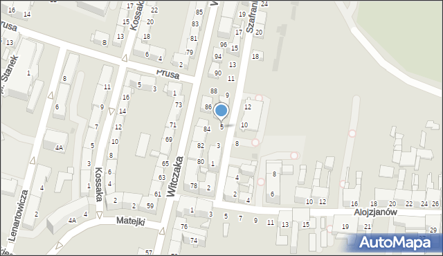 Bytom, Szafranka Józefa, ks., 5, mapa Bytomia