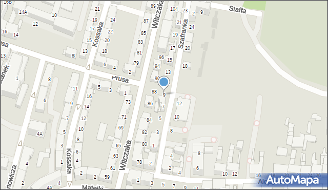 Bytom, Szafranka Józefa, ks., 9, mapa Bytomia