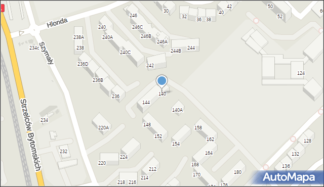 Bytom, Szymały, 140, mapa Bytomia