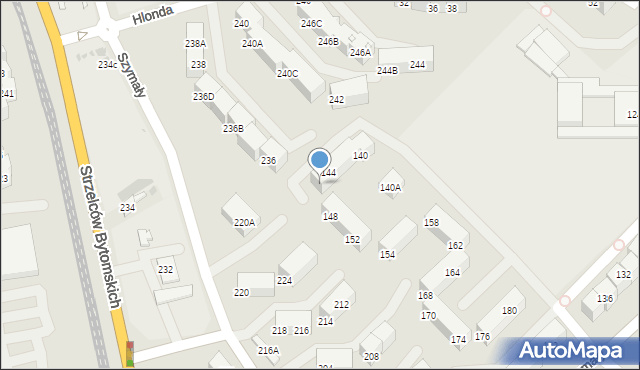 Bytom, Szymały, 146, mapa Bytomia