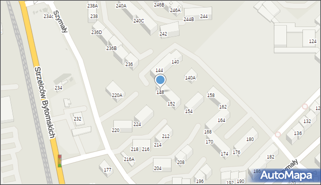 Bytom, Szymały, 148, mapa Bytomia