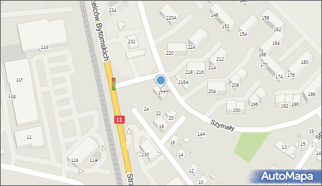 Bytom, Szymały, 177, mapa Bytomia
