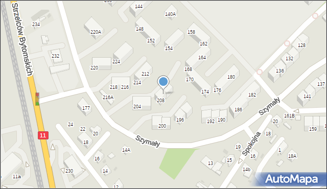 Bytom, Szymały, 210, mapa Bytomia