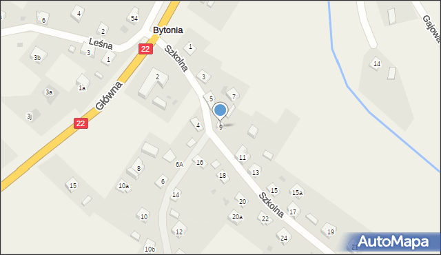 Bytonia, Szkolna, 9, mapa Bytonia
