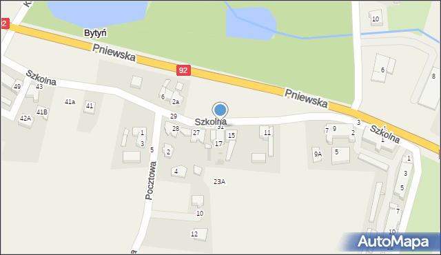 Bytyń, Szkolna, 31, mapa Bytyń