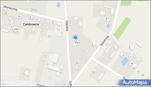 Cendrowice, Szkolna, 3, mapa Cendrowice