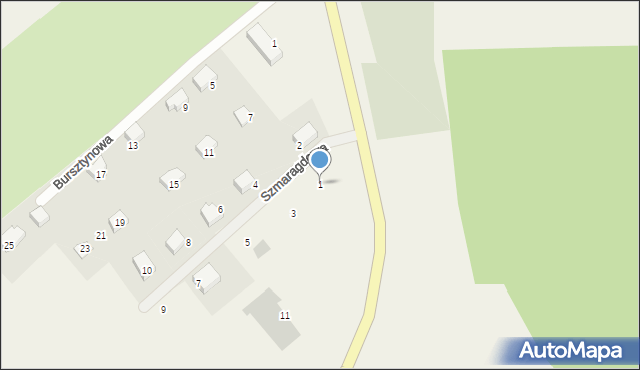 Cewice, Szmaragdowa, 1, mapa Cewice