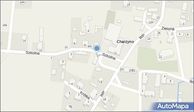 Charzyno, Szkolna, 1, mapa Charzyno