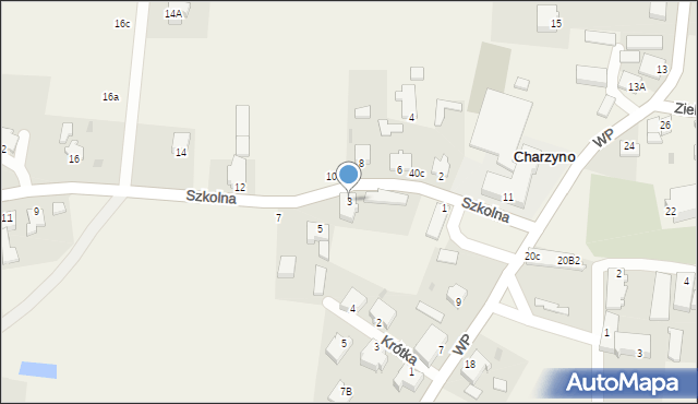 Charzyno, Szkolna, 3, mapa Charzyno