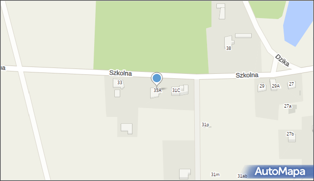 Charzyno, Szkolna, 33A, mapa Charzyno