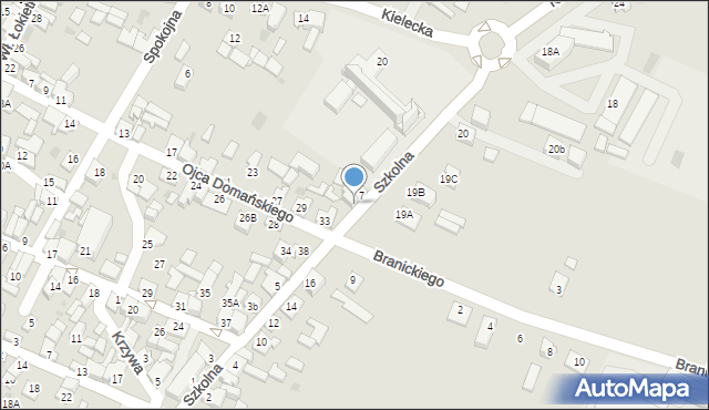 Chęciny, Szkolna, 7A, mapa Chęciny