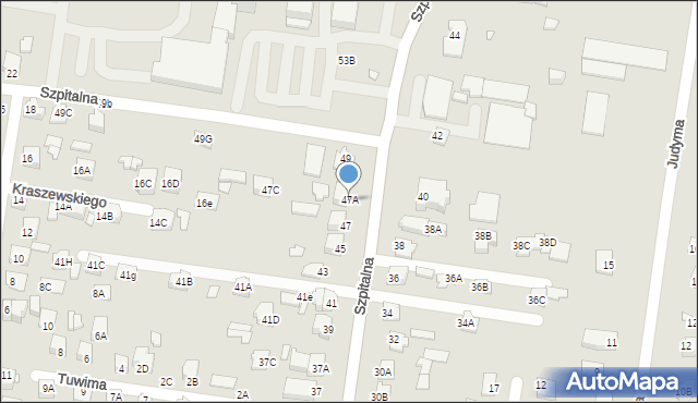 Chełm, Szpitalna, 47A, mapa Chełma