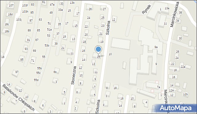 Chełmiec, Szkolna, 15, mapa Chełmiec