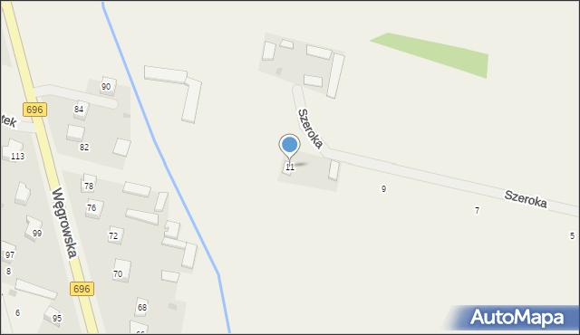 Chodów, Szeroka, 11, mapa Chodów