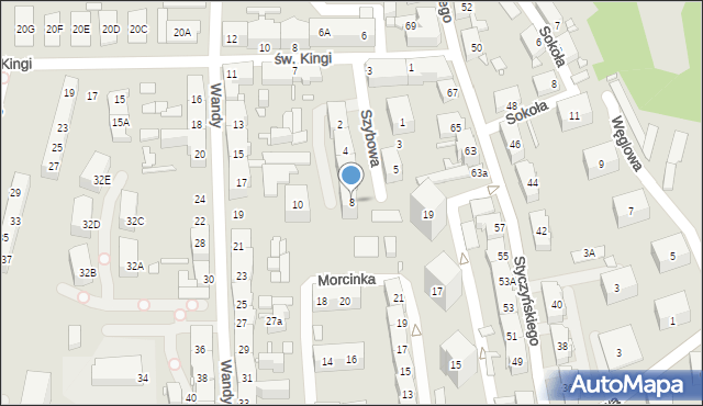 Chorzów, Szybowa, 8, mapa Chorzów