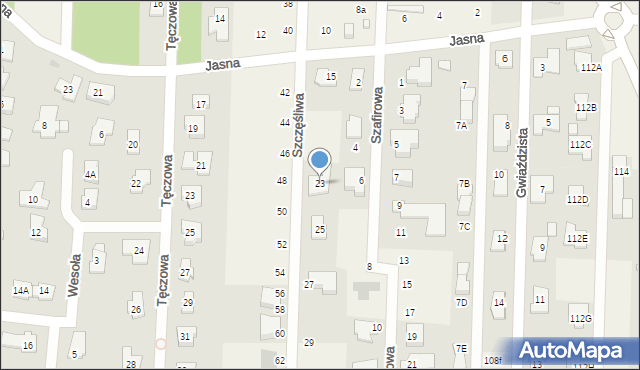 Chotomów, Szczęśliwa, 23, mapa Chotomów