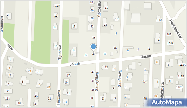 Chotomów, Szczęśliwa, 40, mapa Chotomów