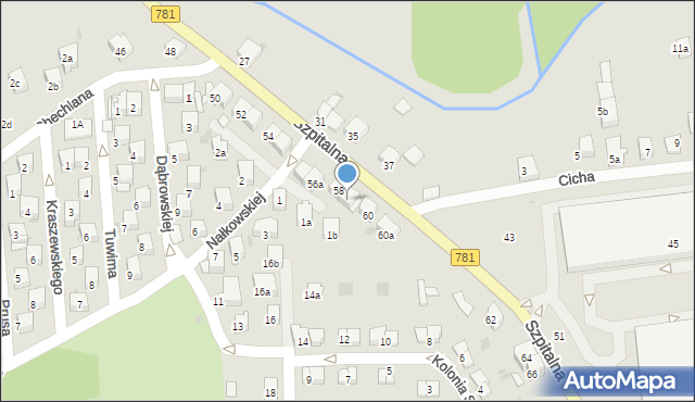 Chrzanów, Szpitalna, 58a, mapa Chrzanów