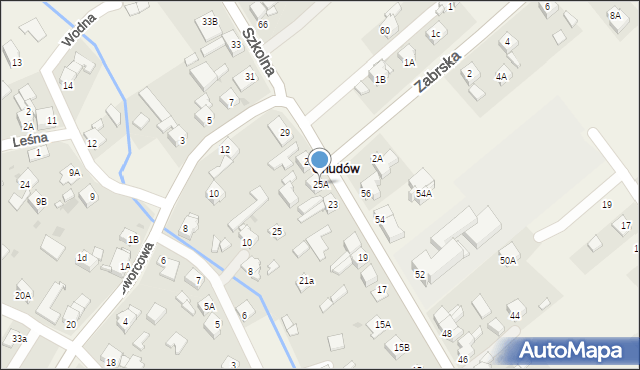Chudów, Szkolna, 25A, mapa Chudów