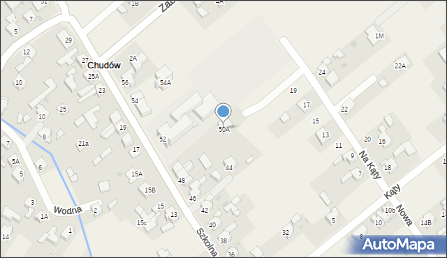 Chudów, Szkolna, 50A, mapa Chudów
