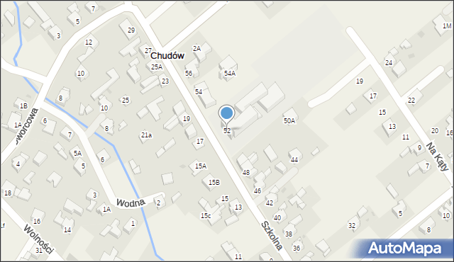 Chudów, Szkolna, 52, mapa Chudów