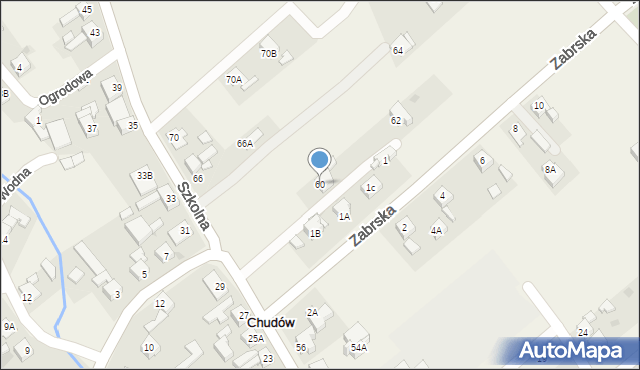 Chudów, Szkolna, 60, mapa Chudów