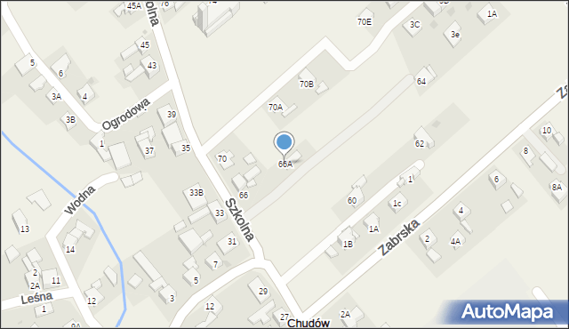 Chudów, Szkolna, 66A, mapa Chudów
