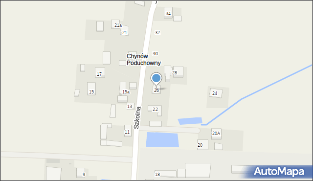 Chynów, Szkolna, 26, mapa Chynów
