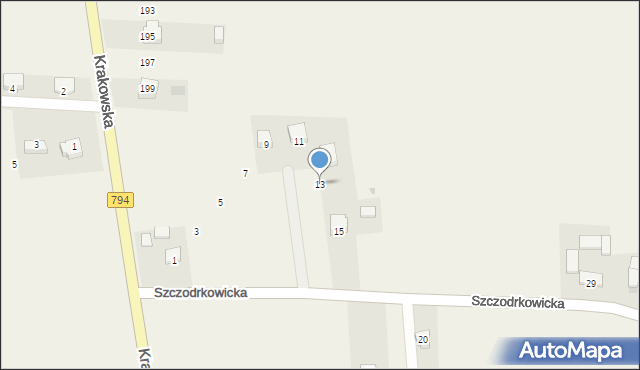Cianowice, Szczodrkowicka, 13, mapa Cianowice