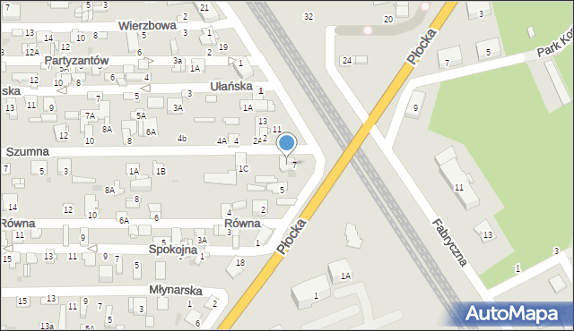 Ciechanów, Szumna, 1, mapa Ciechanów