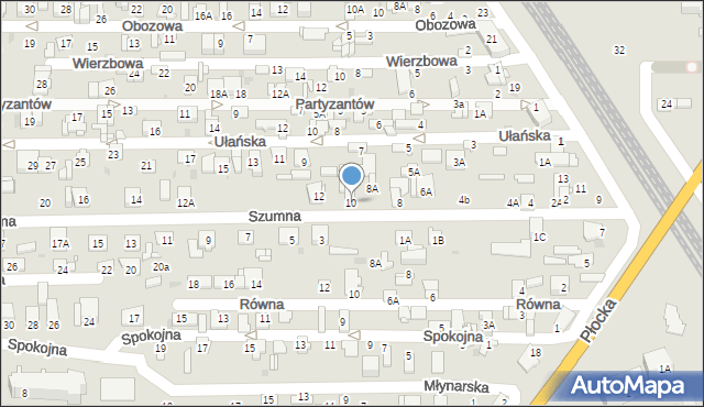 Ciechanów, Szumna, 10, mapa Ciechanów