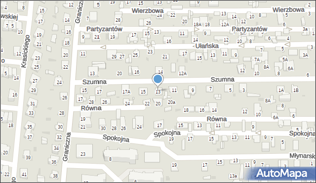 Ciechanów, Szumna, 13, mapa Ciechanów