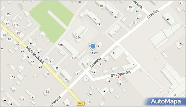 Ciechanowiec, Szkolna, 3A, mapa Ciechanowiec