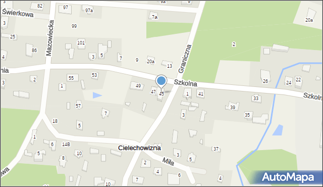 Cielechowizna, Szkolna, 45, mapa Cielechowizna