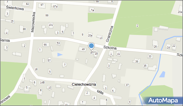 Cielechowizna, Szkolna, 47, mapa Cielechowizna