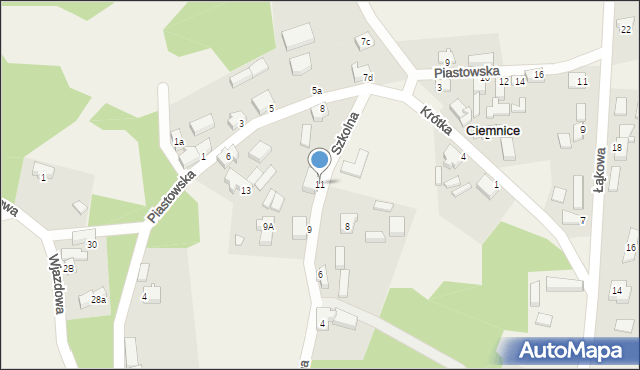 Ciemnice, Szkolna, 11, mapa Ciemnice