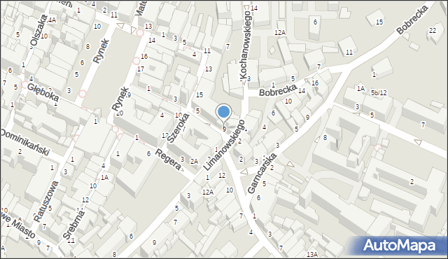 Cieszyn, Szersznika Leopolda Jana, 9, mapa Cieszyna