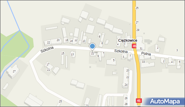 Ciężkowice, Szkolna, 11, mapa Ciężkowice