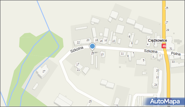 Ciężkowice, Szkolna, 15, mapa Ciężkowice