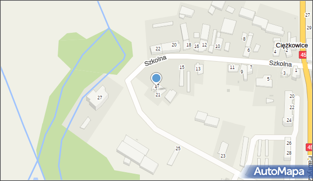 Ciężkowice, Szkolna, 19, mapa Ciężkowice