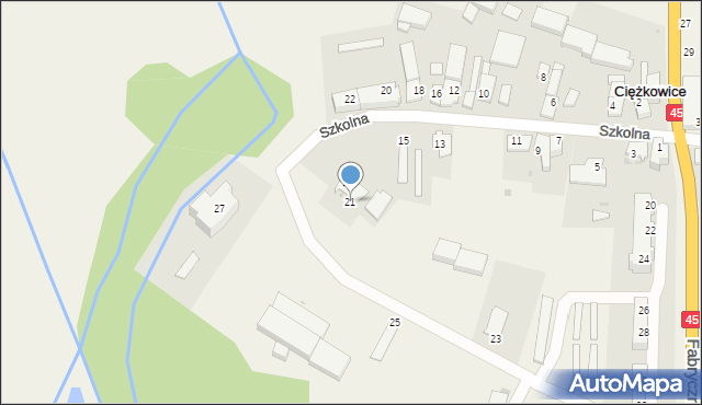 Ciężkowice, Szkolna, 21, mapa Ciężkowice