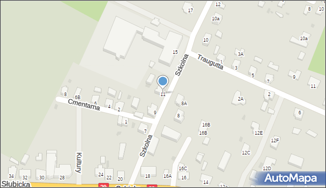 Cybinka, Szkolna, 11, mapa Cybinka