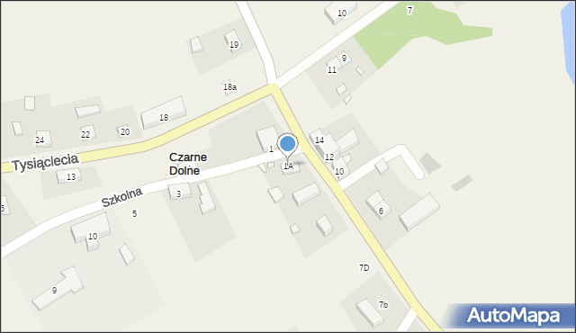 Czarne Dolne, Szkolna, 1A, mapa Czarne Dolne