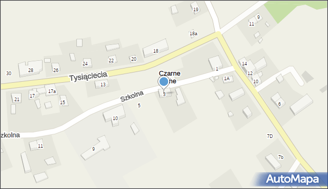 Czarne Dolne, Szkolna, 3, mapa Czarne Dolne
