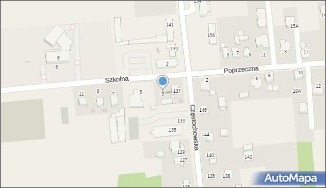 Czarny Las, Szkolna, 3, mapa Czarny Las