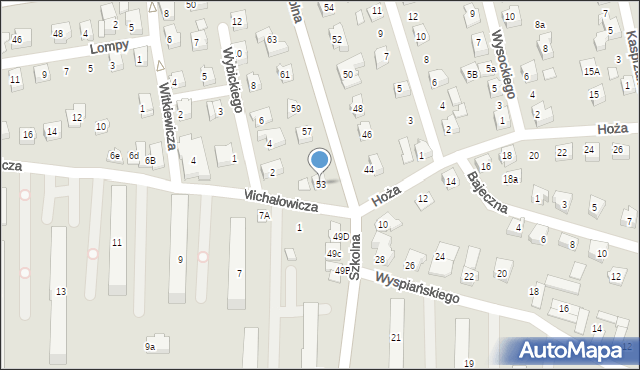 Czechowice-Dziedzice, Szkolna, 53, mapa Czechowic-Dziedzic