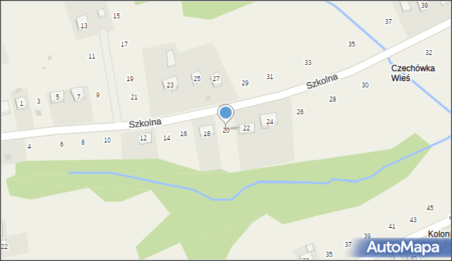 Czechówka, Szkolna, 20, mapa Czechówka